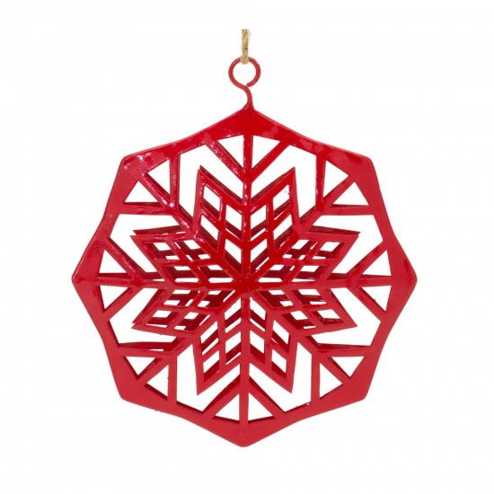 Snowflake Ornament (Set Of 8) 7.5"H Metal