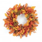 Oak Leaf And Berry Wreath 24.5"D Nylon/Vine