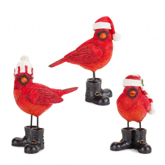 Cardinal (Set Of 3) 5.5"H, 6"H, 6.5"H Resin