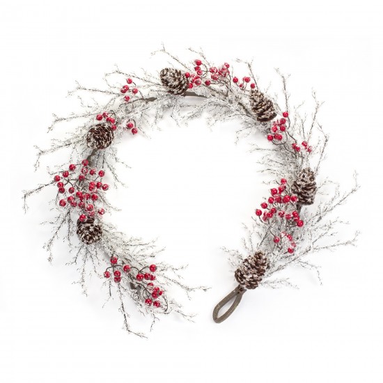 Icy Twig/Cone/Berry Garland (Set Of 2) 5'L Plastic