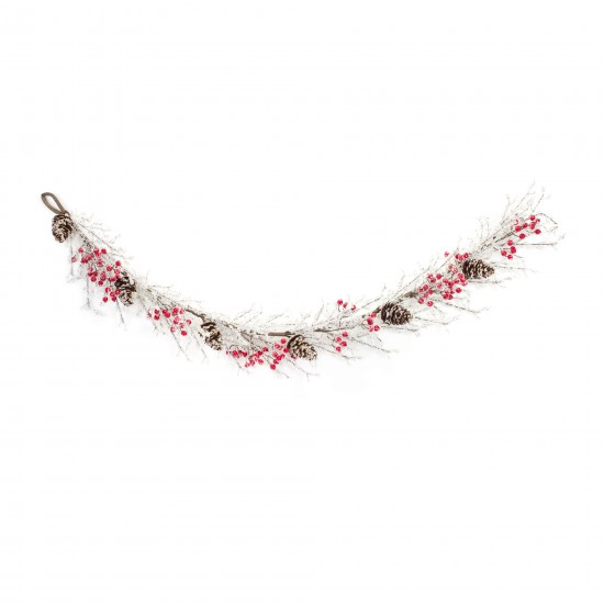 Icy Twig/Cone/Berry Garland (Set Of 2) 5'L Plastic