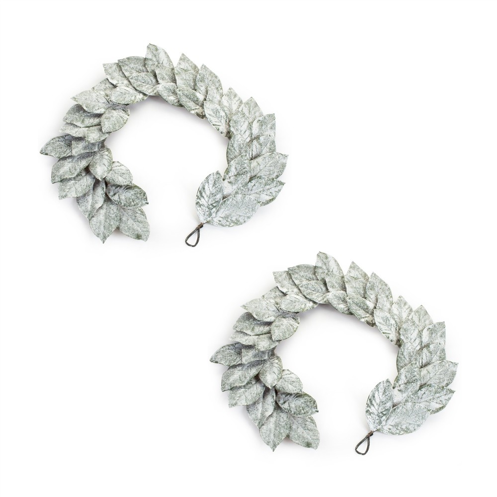 Magnolia Leaf Garland (Set Of 2) 5'L Polyester