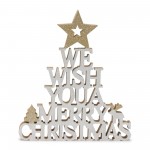 We Wish You A Merry Christmas Sign (Set Of 6) 10"L x 11.25"H Wood