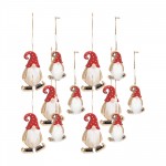 Gnome W/Skates Ornament (Set Of 12) 5"H, 6.5"H Wood