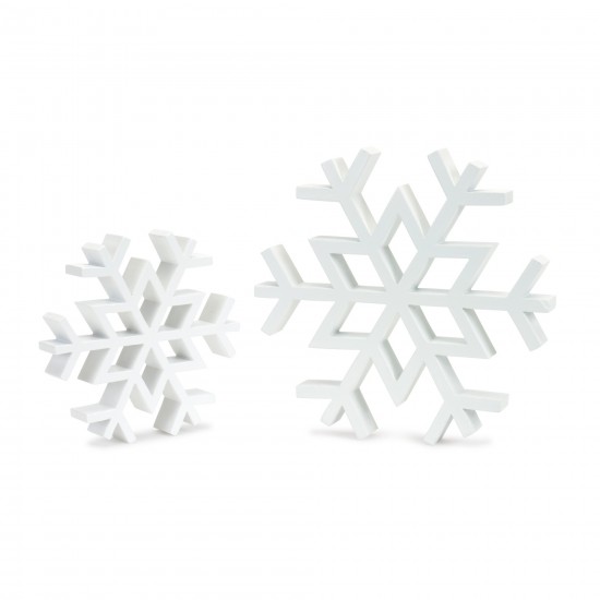 Snowflake (Set Of 12) 6.5"H, 9.25"H Wood