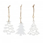 Tree Ornament (Set Of 9) 3"H Wood