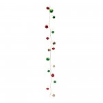 Led Sleigh Bell Garland (Set Of 12) 5'L Plastic/Metal