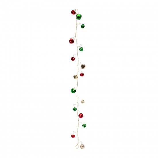 Led Sleigh Bell Garland (Set Of 12) 5'L Plastic/Metal