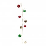 Led Sleigh Bell Garland (Set Of 12) 5'L Plastic/Metal