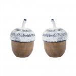 Acorn Box (Set Of 2) 4"D x 6.5"H Resin