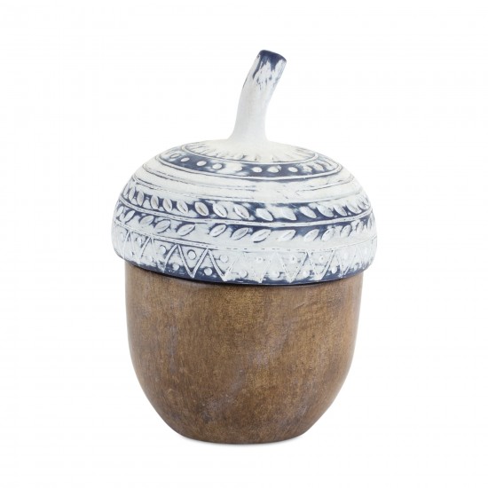 Acorn Box (Set Of 2) 4"D x 6.5"H Resin