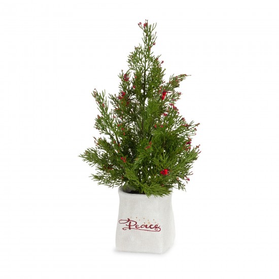 Potted Tree (Set Of 2) 14.25"H, 16.5"H Plastic