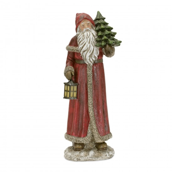 Santa (Set Of 2) 12.5"H Resin, Red