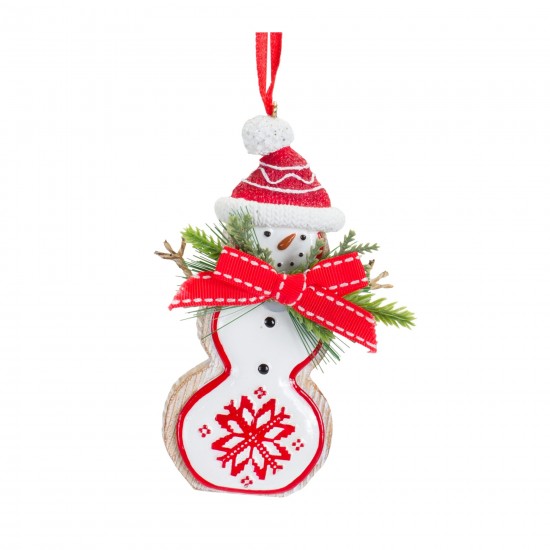 Snowman/Tree/Deer Ornament (Set Of 6) 4.25"H, 4.25"H 5.25"H Resin