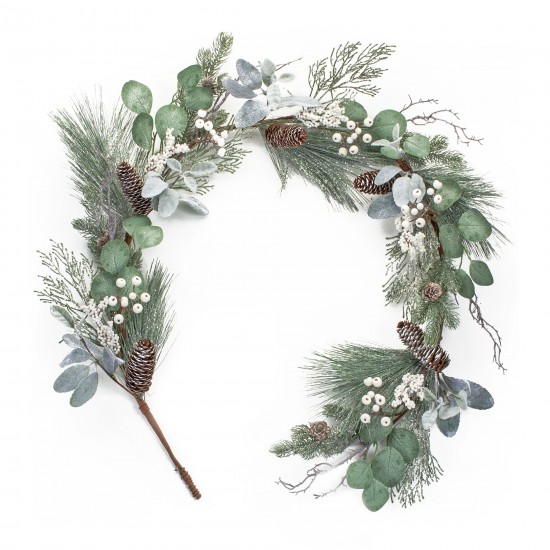 Pine And Eucalyptus Garland (Set Of 2) 5'L Plastic