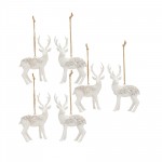 Deer Ornament (Set Of 6) 3.25"H Resin