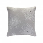 Snowflake Pillow (Set Of 2) 17"Sq, 19"L x 9"H Polyester, Grey, Silver