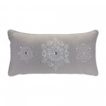 Snowflake Pillow (Set Of 2) 17"Sq, 19"L x 9"H Polyester, Grey, Silver