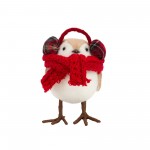 Bird W/Scarf And Hat (Set Of 12) 5.25"H, 7"H Foam/Polyester