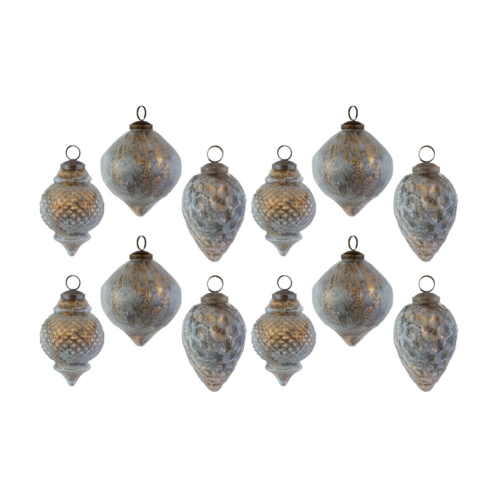 Ornament (Set Of 12) 4.5"H, 4.75"H, 4.75"H Glass