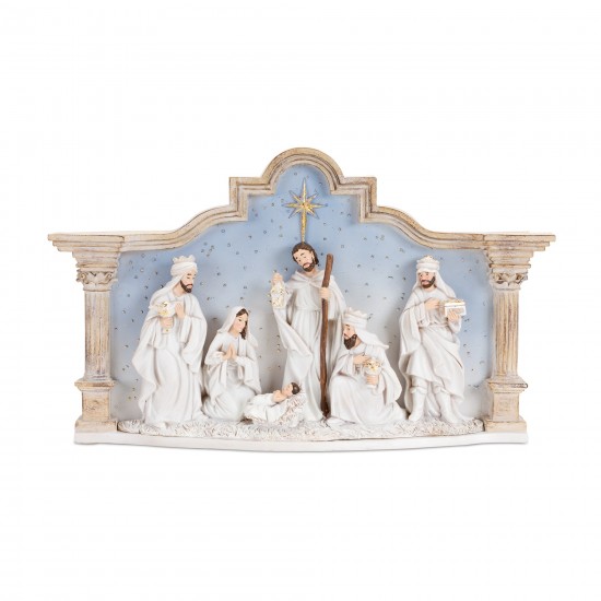 Nativity Scene 14.75"L x 9"H Resin