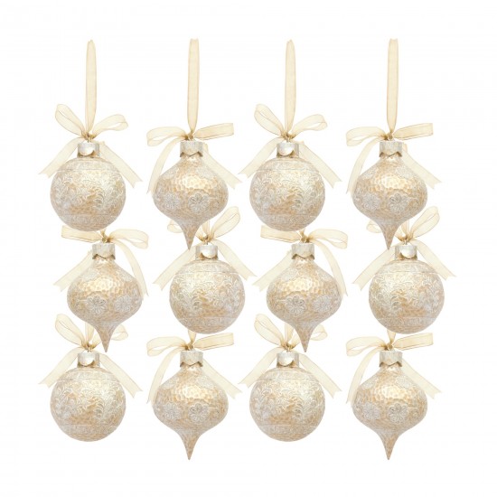 Ornament (Set Of 12) 3.75"H, 4.75"H Resin