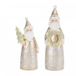 Santa (Set Of 2) 9"H, 11"H Resin