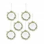 Mini Wreath W/Snowflake (Set Of 6) 7.5"D Plastic