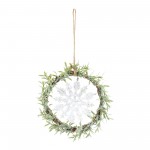 Mini Wreath W/Snowflake (Set Of 6) 7.5"D Plastic