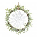 Mini Wreath W/Snowflake (Set Of 6) 7.5"D Plastic