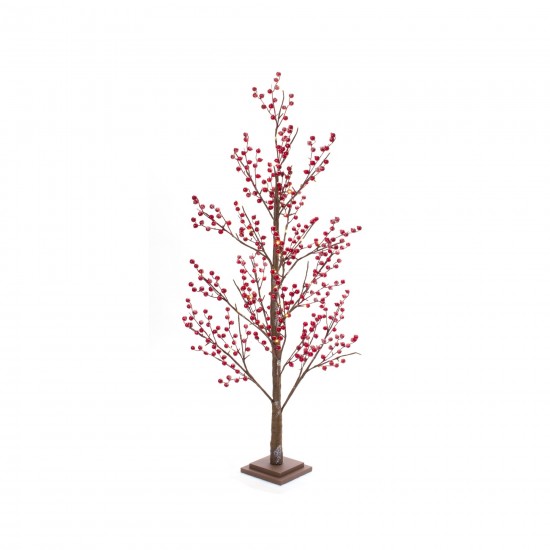 Led And Berry Tree 51"H Paper/Foam