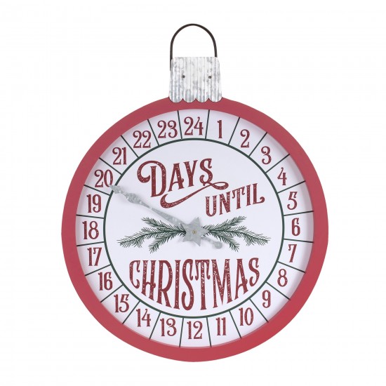 Days 'Til Christmas Ornament Sign 17.75"D x 22.25"H Mdf/Iron