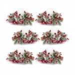 Iced Pine And Berry Candle Ring (Set Of 6) 12"D Plastic (Fits A 4" Candle)