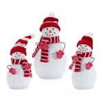 Snowman (Set Of 3) 5"H, 7"H, 7.5"H Resin