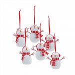 Snowman Ornament (Set Of 6) 3.5"H Resin