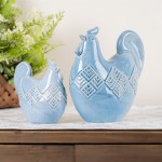 Chicken (Set Of 2) 5.75"H, 8.25"H Ceramic