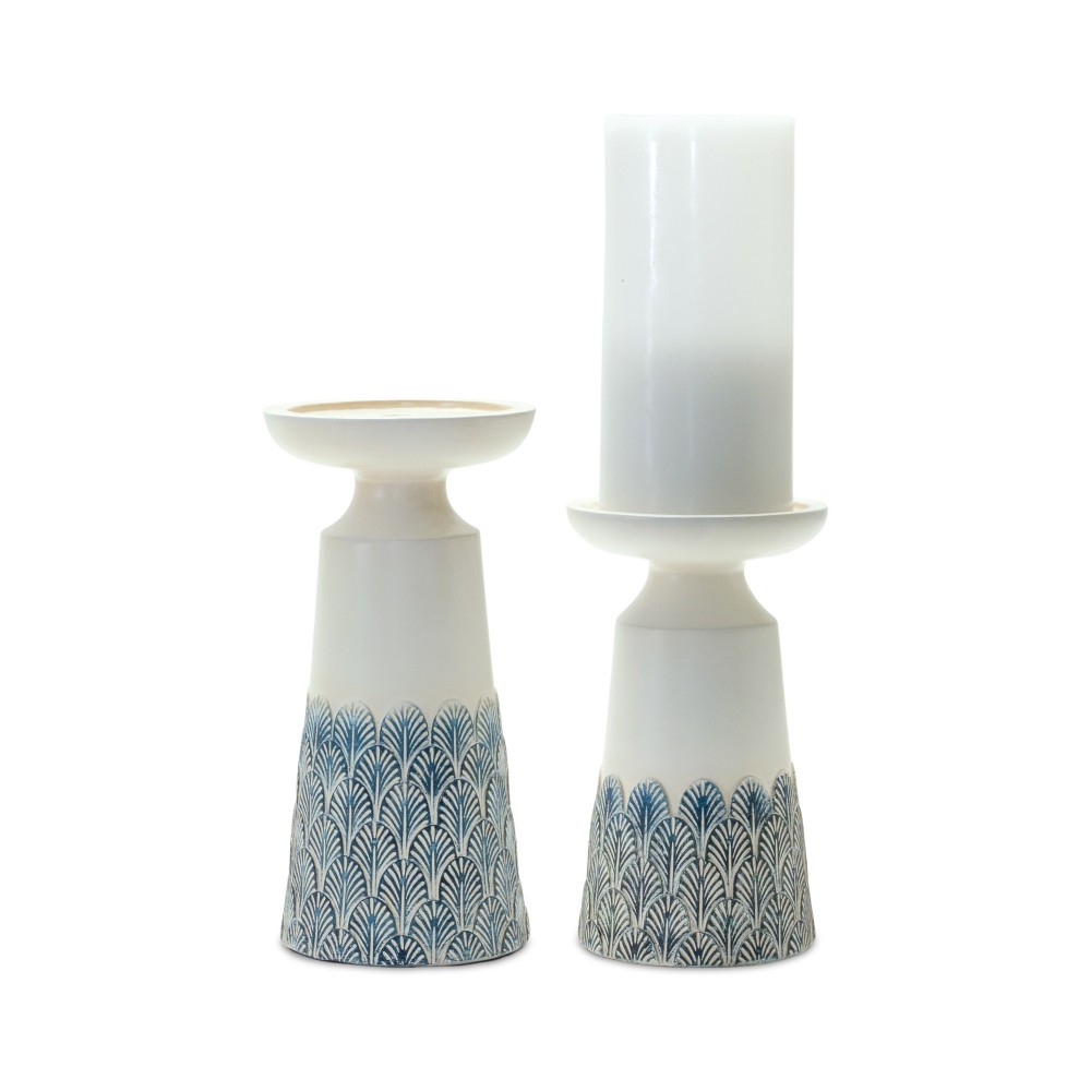 Candle Holder (Set Of 2) 6.75"H, 8.25"H Resin Candle Holder (Set Of 2) 6.75"H, 8.25"H Resin