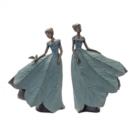 Garden Figurine (Set Of 2) 19.25"H, 21.25"H Resin