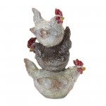 Chicken Stack (Set Of 2) 9"H Resin