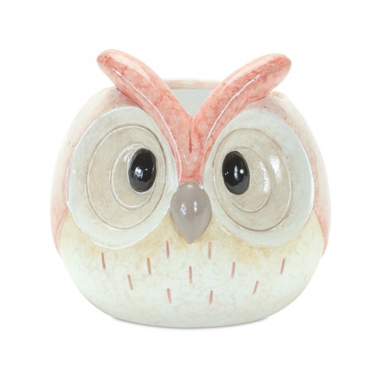 Owl (Set Of 3) 3.75"H, 4"H, 4.25"H Terra Cotta