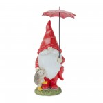 Gnome W/Umbrella (Set Of 4) 6.5"H, 8.5"H Resin