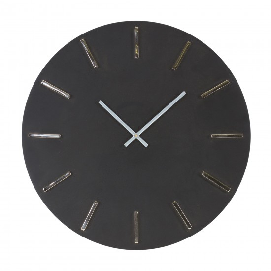 Wall Clock 17.75"D Iron 1 Aa Battery, Not Included
