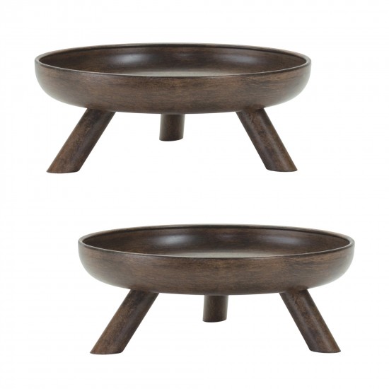 Bowl W/Legs (Set Of 2) 7.75"D x 3"H Metal