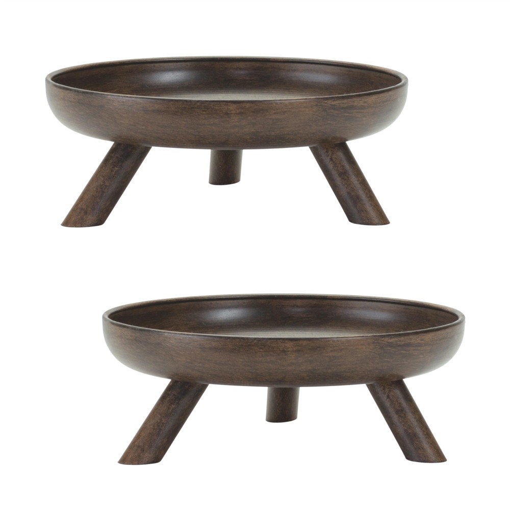 Bowl W/Legs (Set Of 2) 7.75"D x 3"H Metal