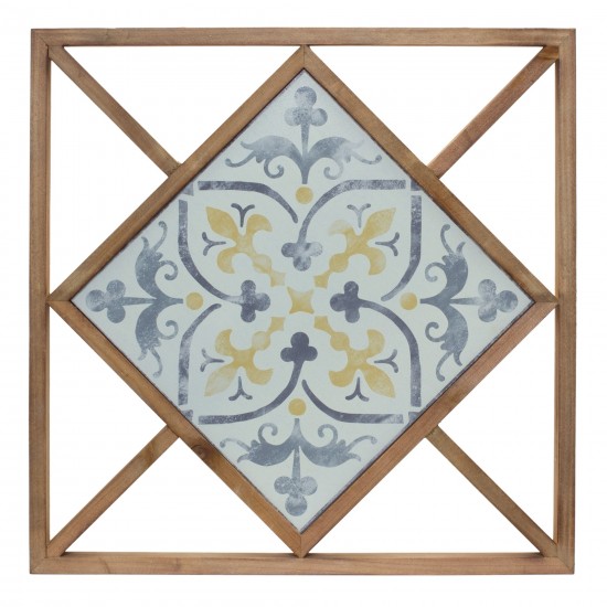 Wall Tile (Set Of 2) 14.25"Sq Mdf/Metal