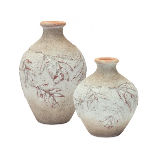 Vase (Set Of 2) 7"H, 9"H Resin