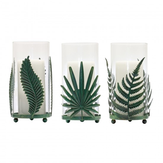 Candle Holder (Set Of 6) 8.25"H Metal/Glass