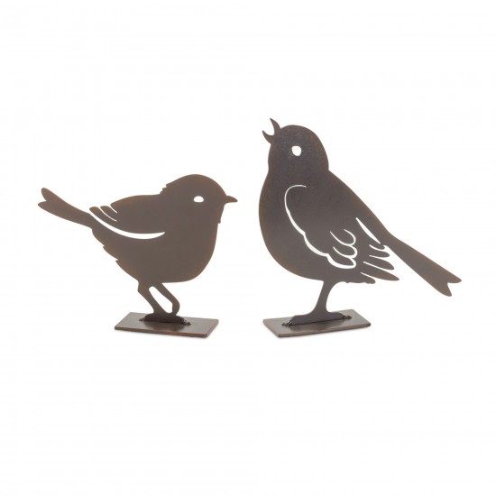 Bird (Set Of 4) 4"H, 5.5"H Metal