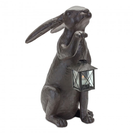 Rabbit W/Lantern 16"H Resin