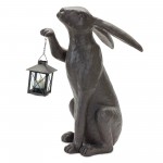 Rabbit W/Lantern 16"H Resin